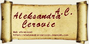 Aleksandra Cerović vizit kartica